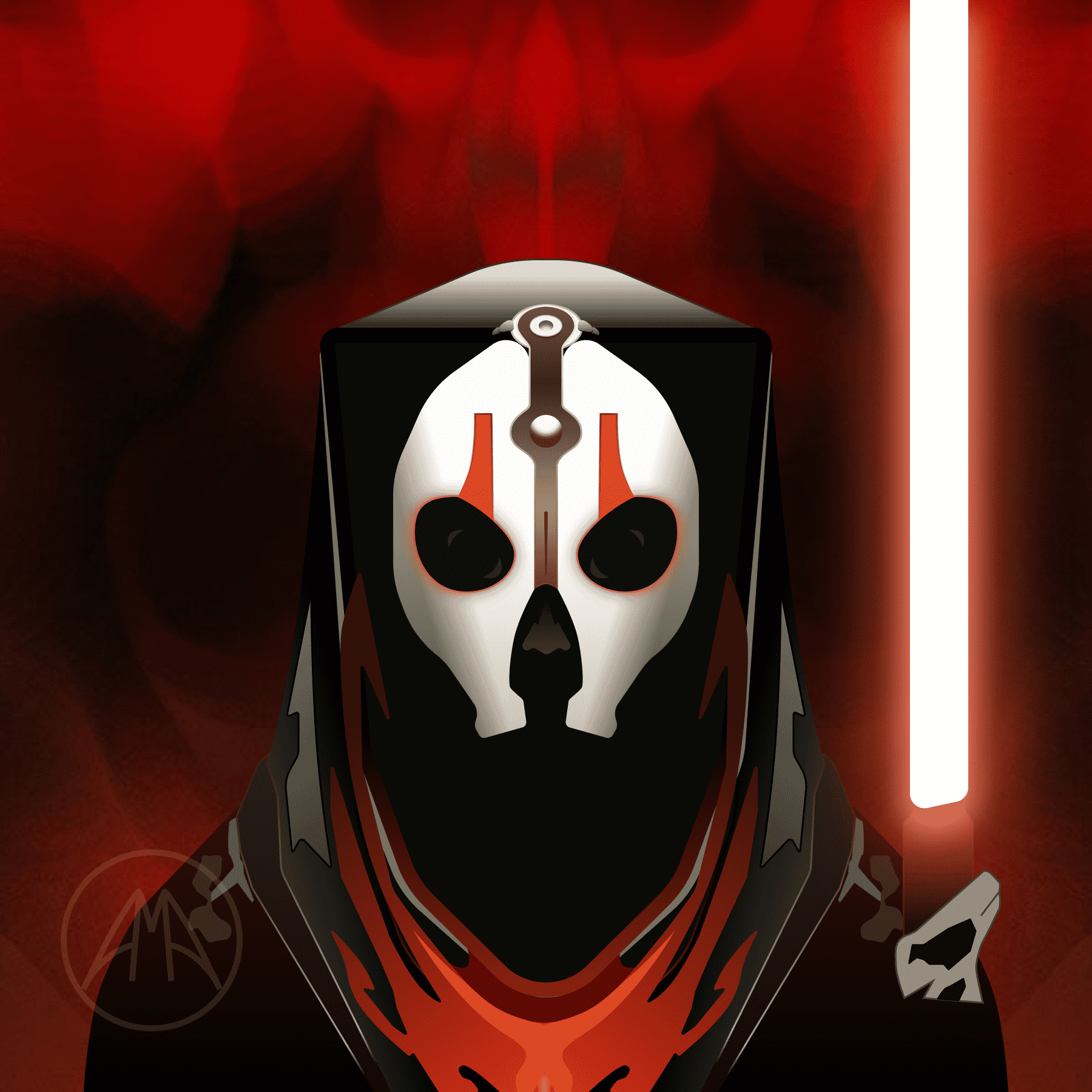 digital/vector art of Darth Nihilus from videogame Star Wars Knights of the Old Republic 2: The Sith Lords
