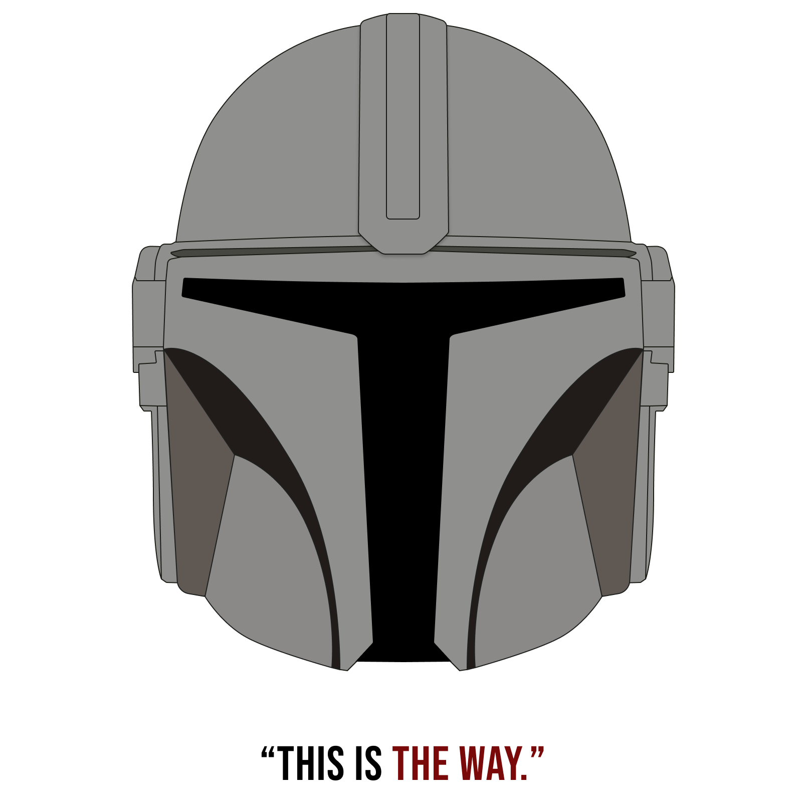 digital/vector art of The Mandalorian's helmet